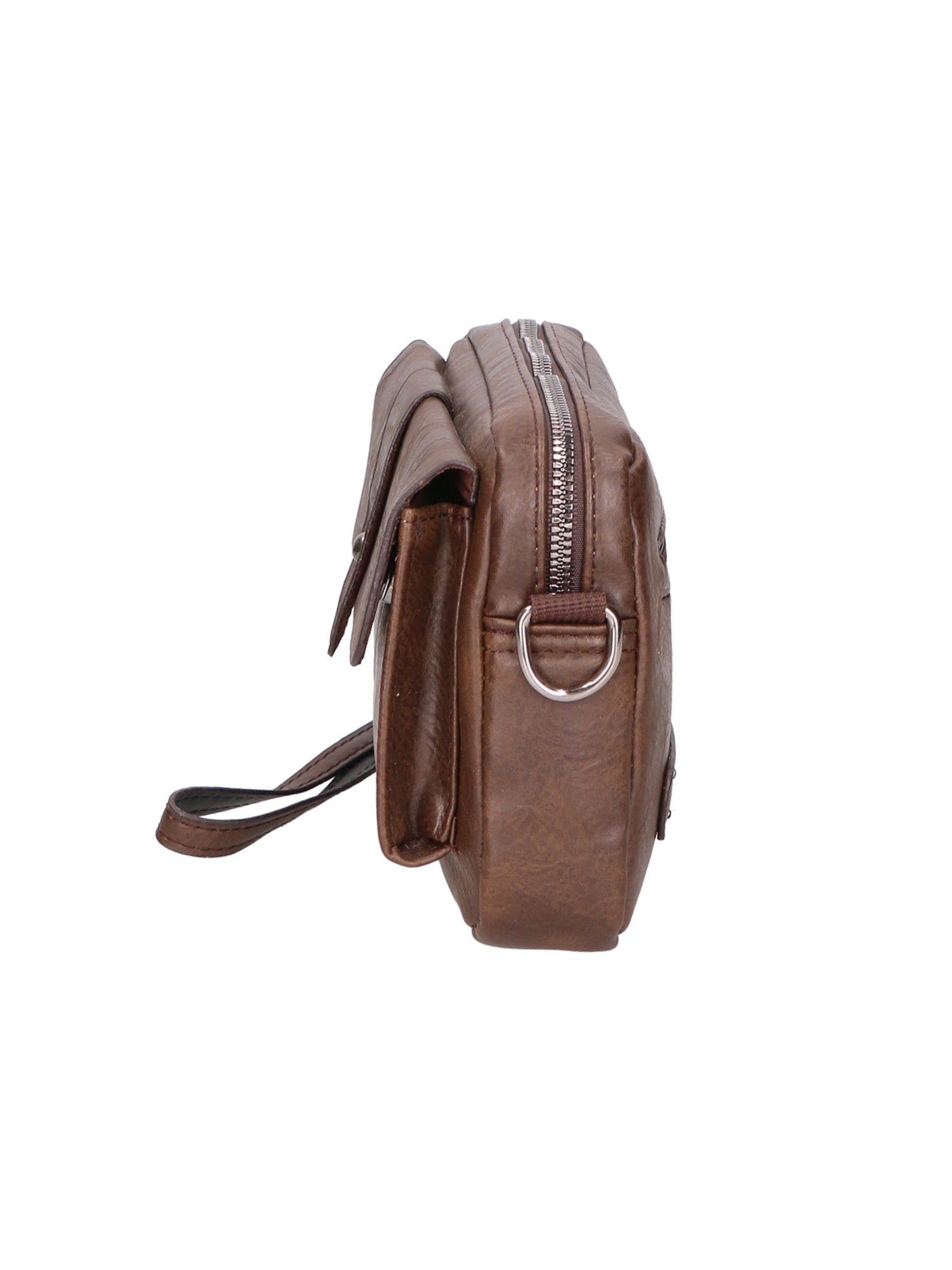 Borsa a tracolla da uomo 100% pelle PU PCL3049-BROWN Northampton Polo Club