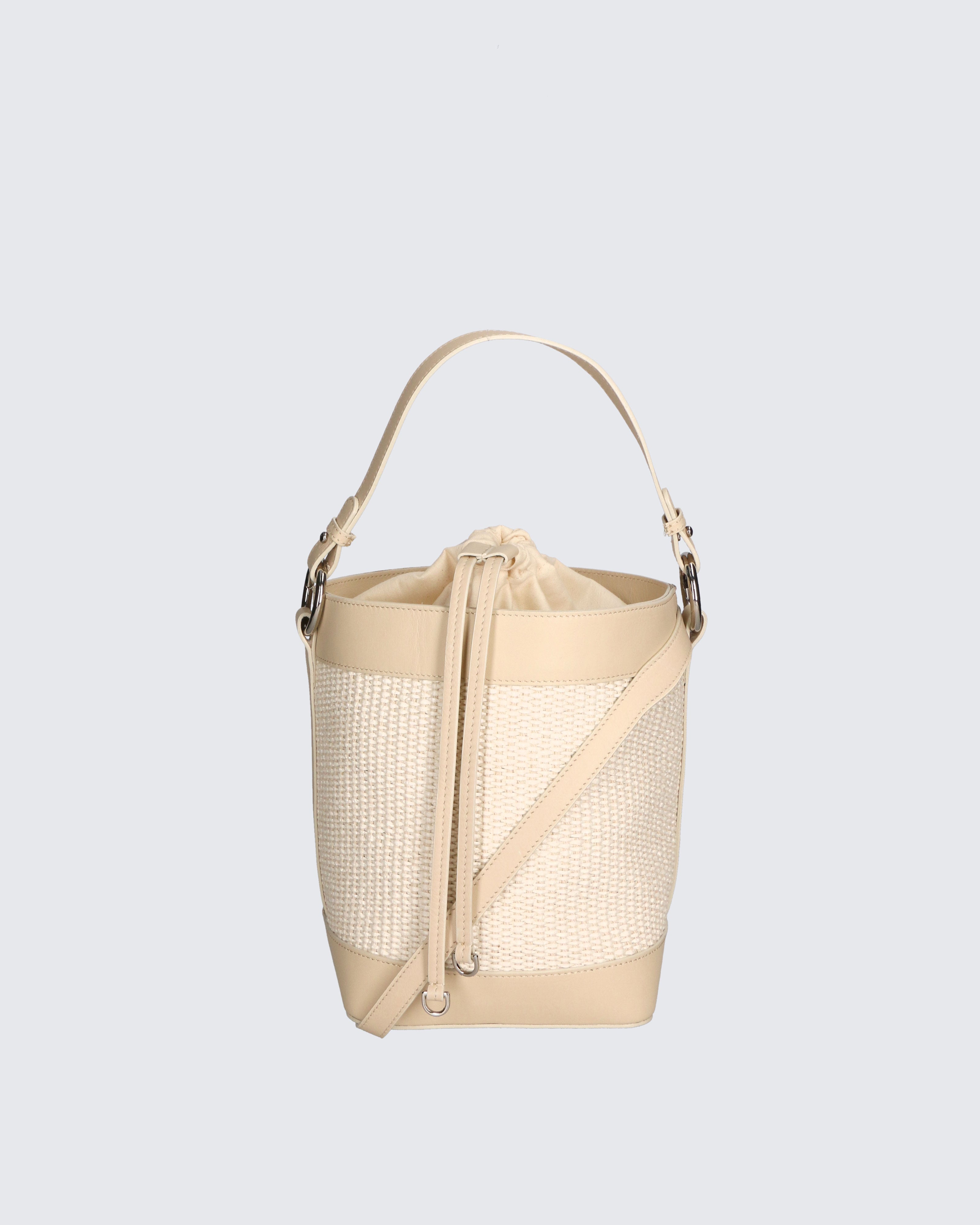 Lisbeth Borsa a secchiello da donna Misto pelle e tessuto 05165-148+S03 BEIGE Gave Lux