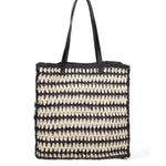 Borsa a spalla da donna Paglia intrecciata 07383-BLACK G12 Viola Castellani
