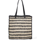 Borsa a spalla da donna Paglia intrecciata 07383-BLACK G12 Viola Castellani