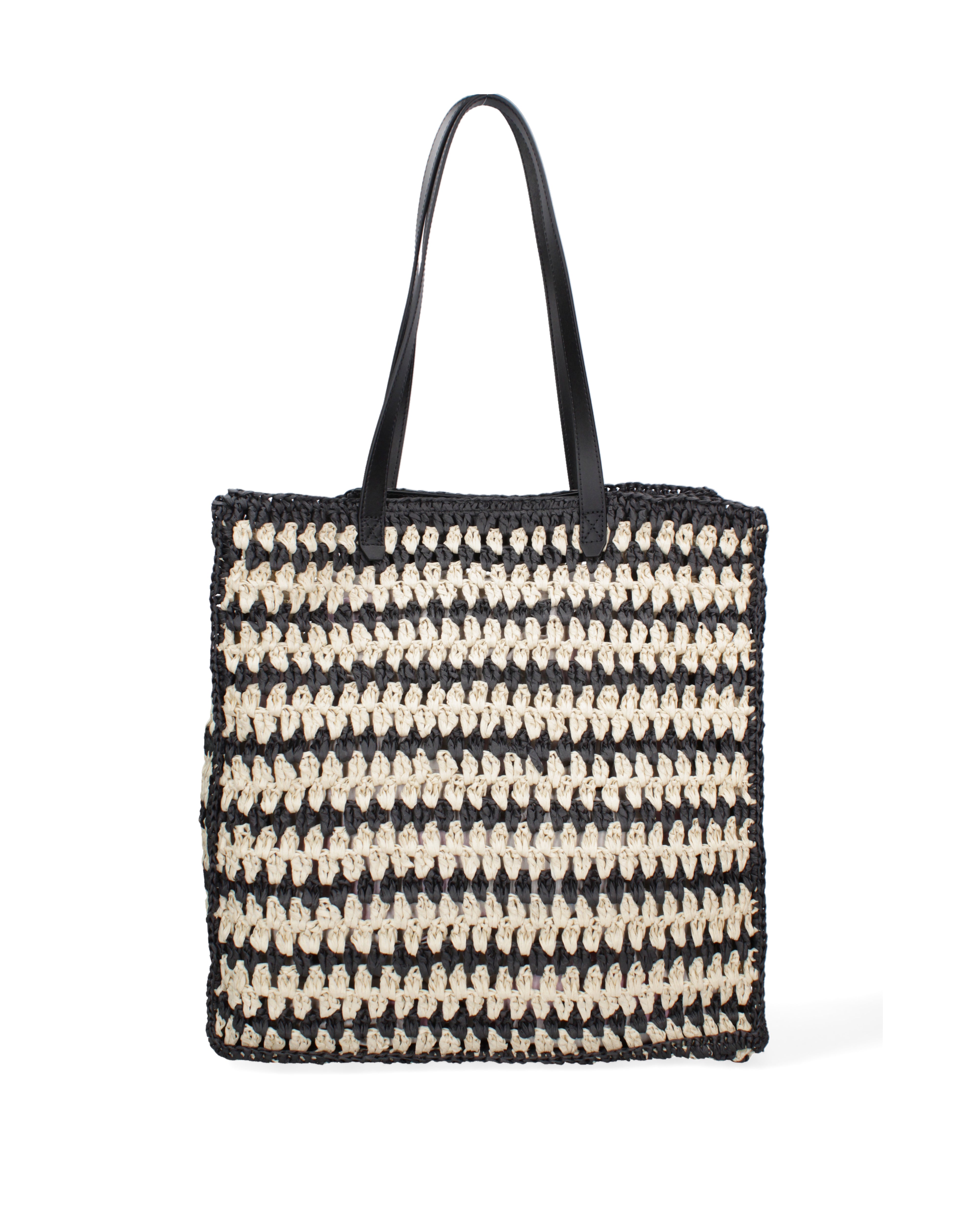 Borsa a spalla da donna Paglia intrecciata 07383-BLACK G12 Viola Castellani