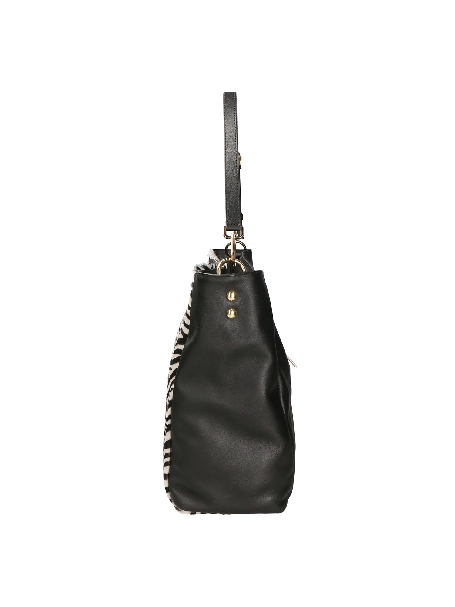 Asia Borsa a spalla da donna Vera pelle 05475-ZEBRA BIANCO NERO Gave Lux