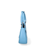 Borsa a mano da donna 100% PVC FLAT-CIRCLE-SUGAR BLUE - SATIN CDF Marc Ellis