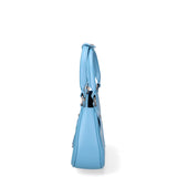 Borsa a mano da donna 100% PVC FLAT-CIRCLE-SUGAR BLUE - SATIN CDF Marc Ellis