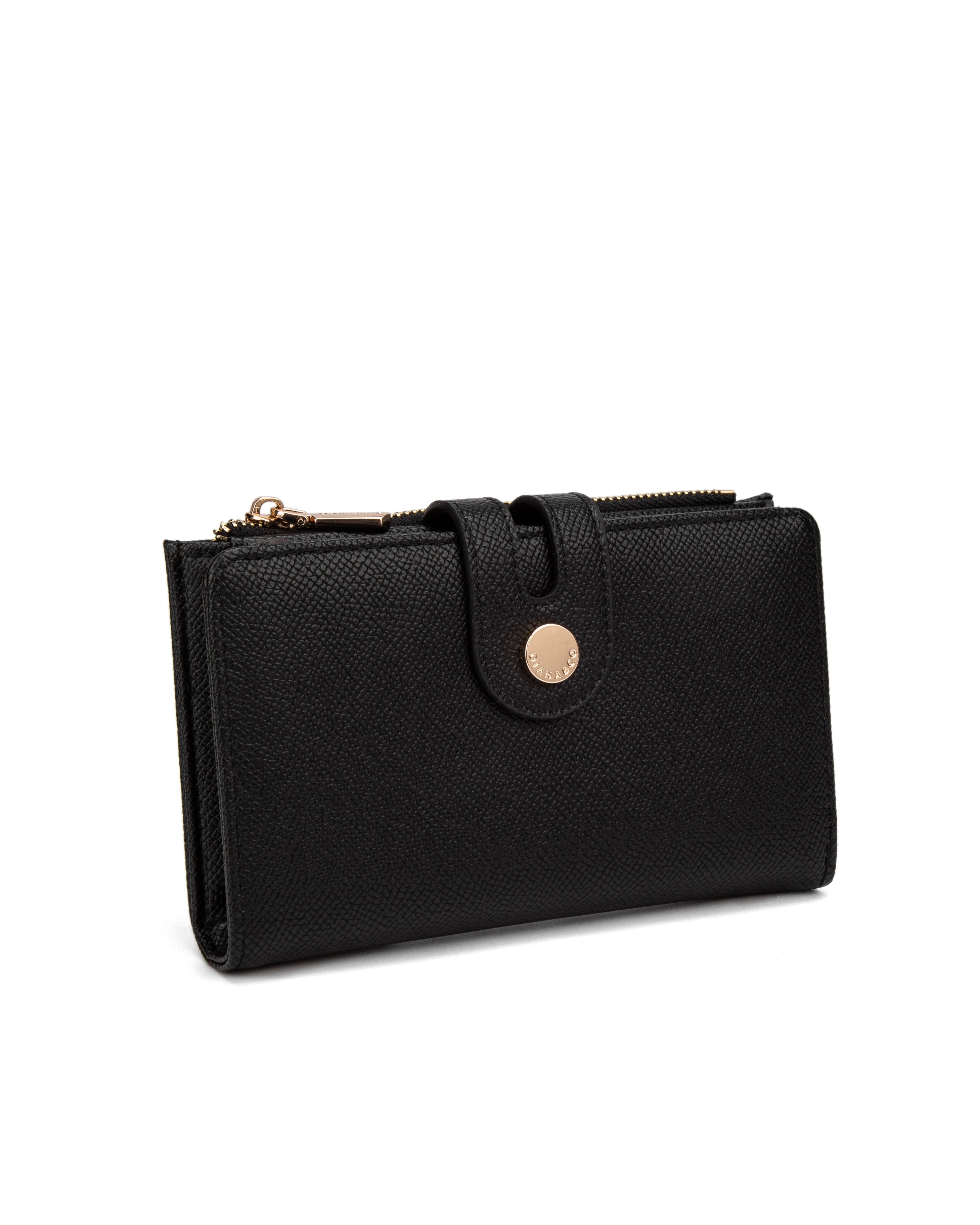 Portafoglio donna in pelle vegana Casual 798-2-2PT-BLACK Diana&co