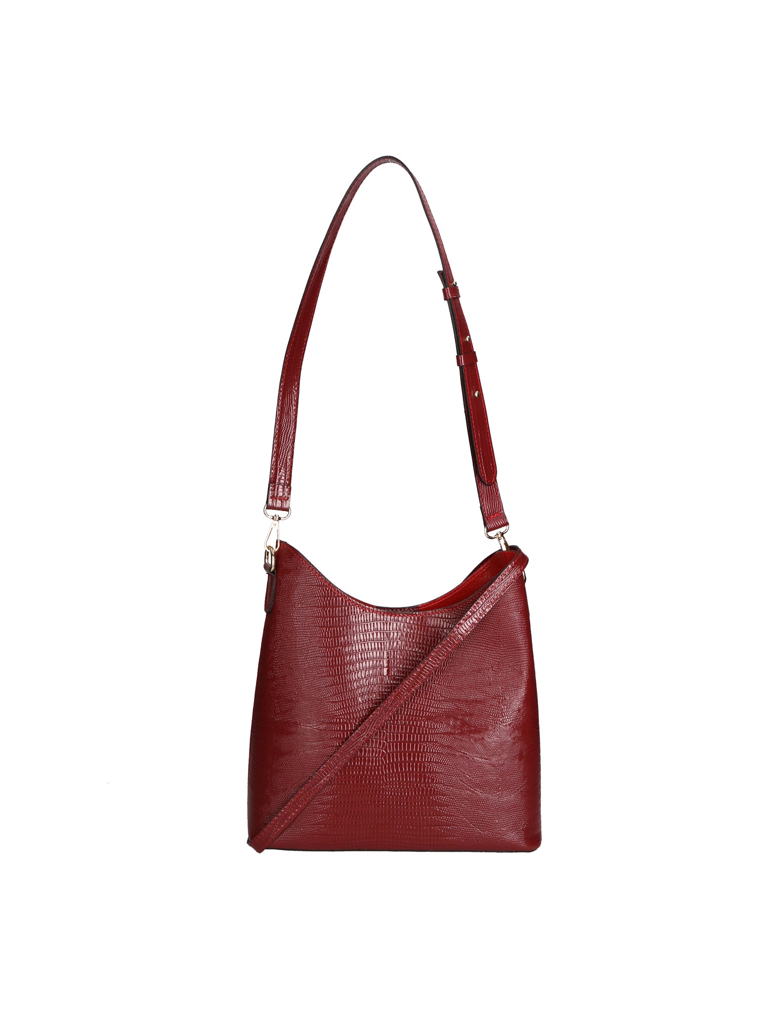 Carmine Borsa a spalla da donna Vera pelle 05442-LU10 ROSSO SCURO DARK RED Gave Lux