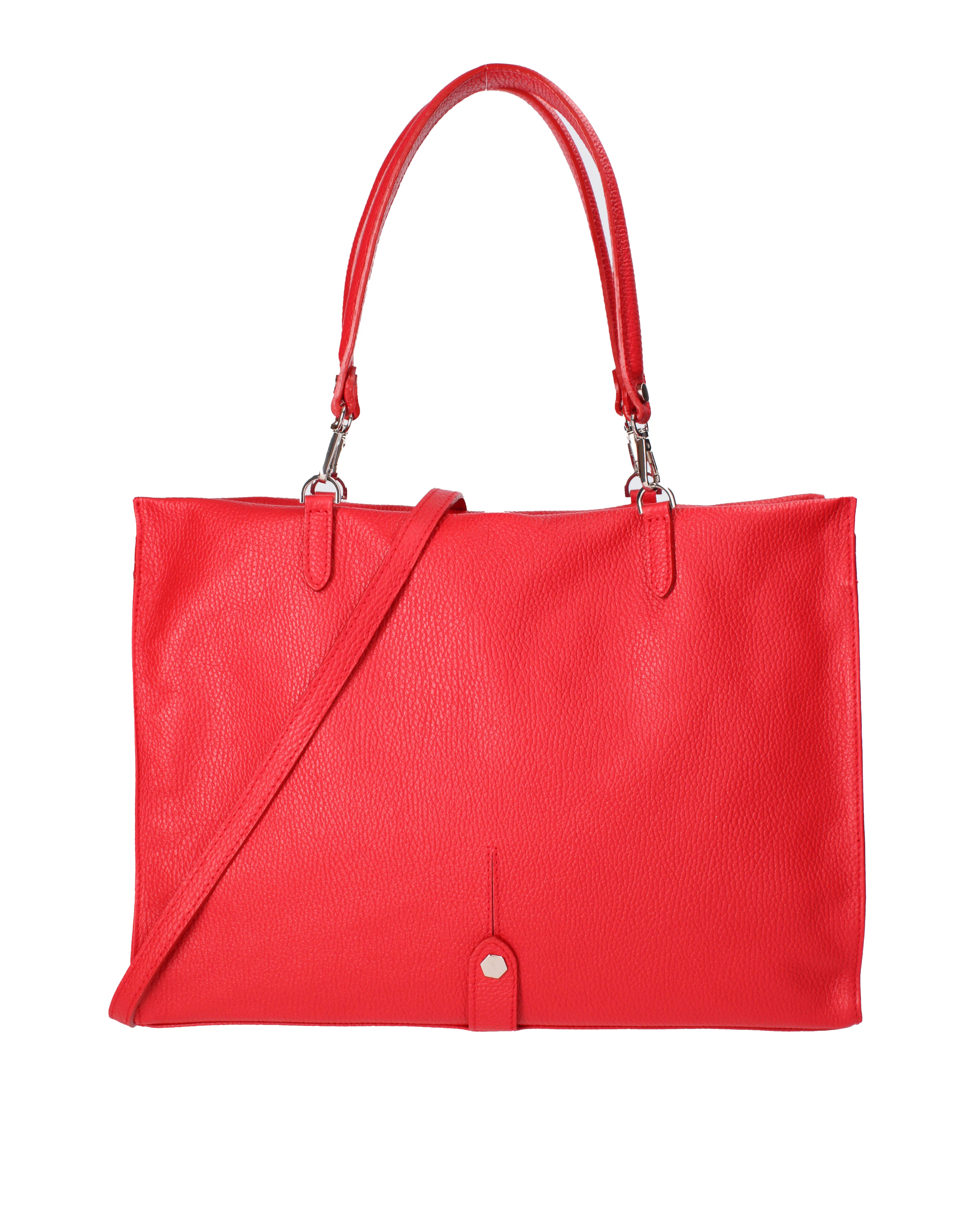 Borsa a mano da donna 100% vera pelle 07138-D58 ROSSO FUOCO Roberta Rossi