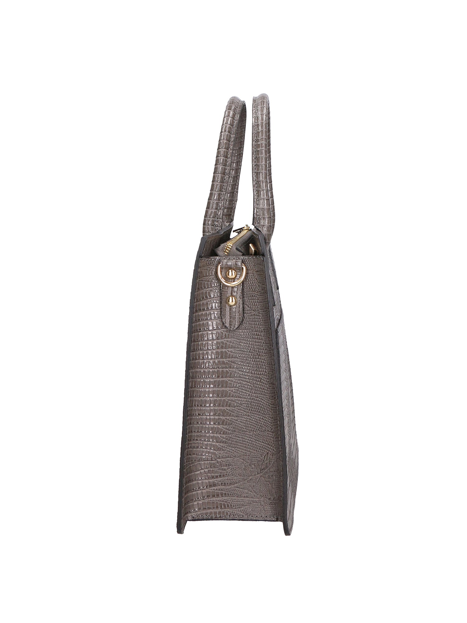 Giulia Borsa a mano da donna Vera pelle effetto cocco 468W-LU27 GRIGIO Viola Castellani