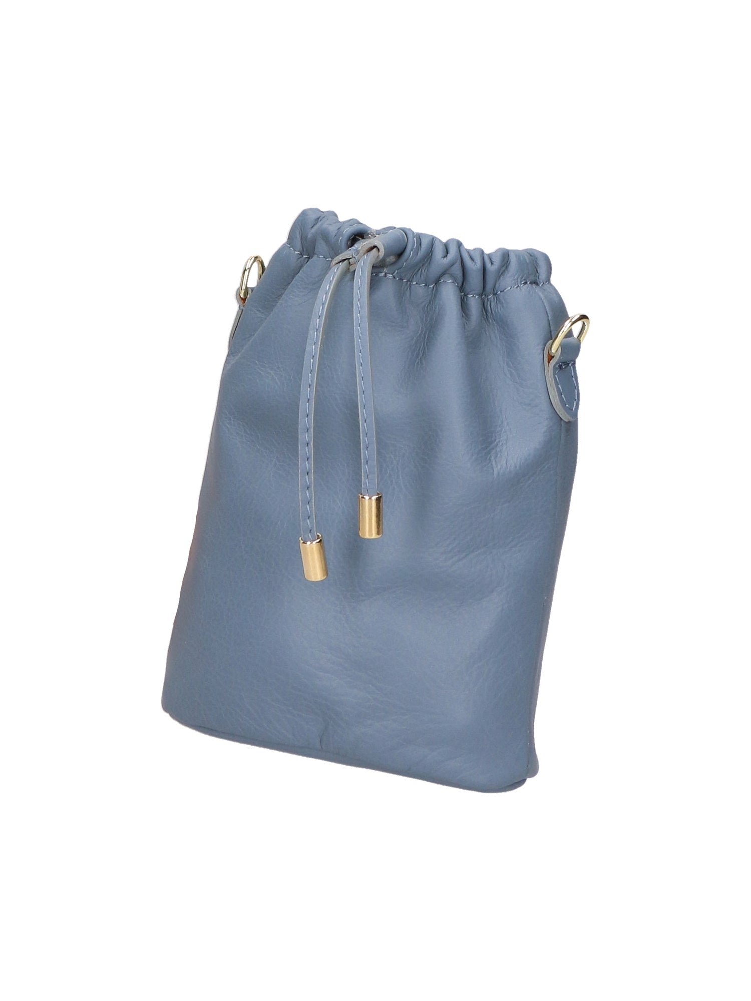 Angela Borsa a sacca da donna Vera pelle 05412-S41 CELESTE SCURO Gave Lux