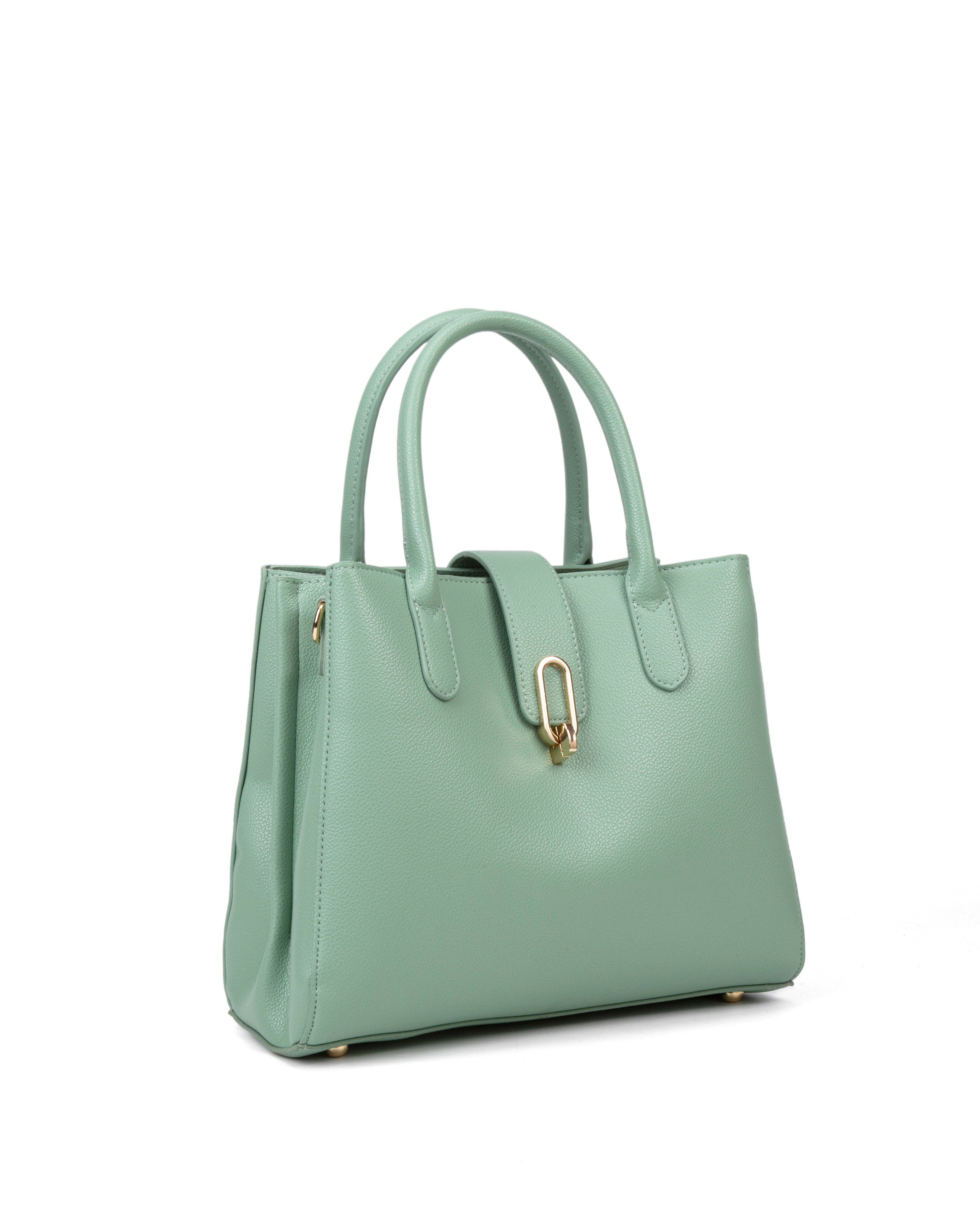 Borsa a mano da donna 100% pelle vegana PU 712-2PT-JADEGREEN Diana&co