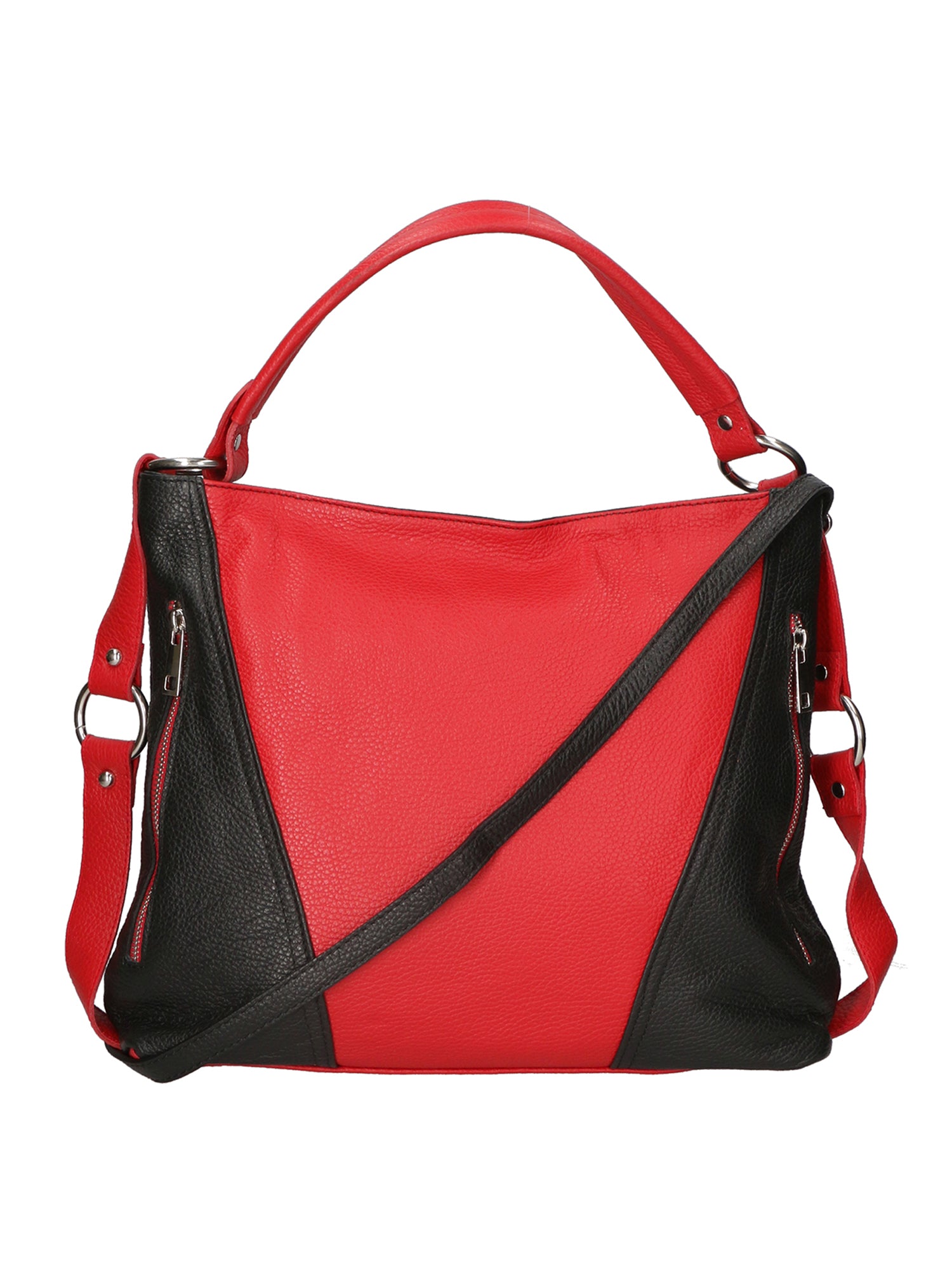 Emily Borsa a spalla da donna Vera pelle 80064-D10 ROSSO D28 NERO Gave Lux