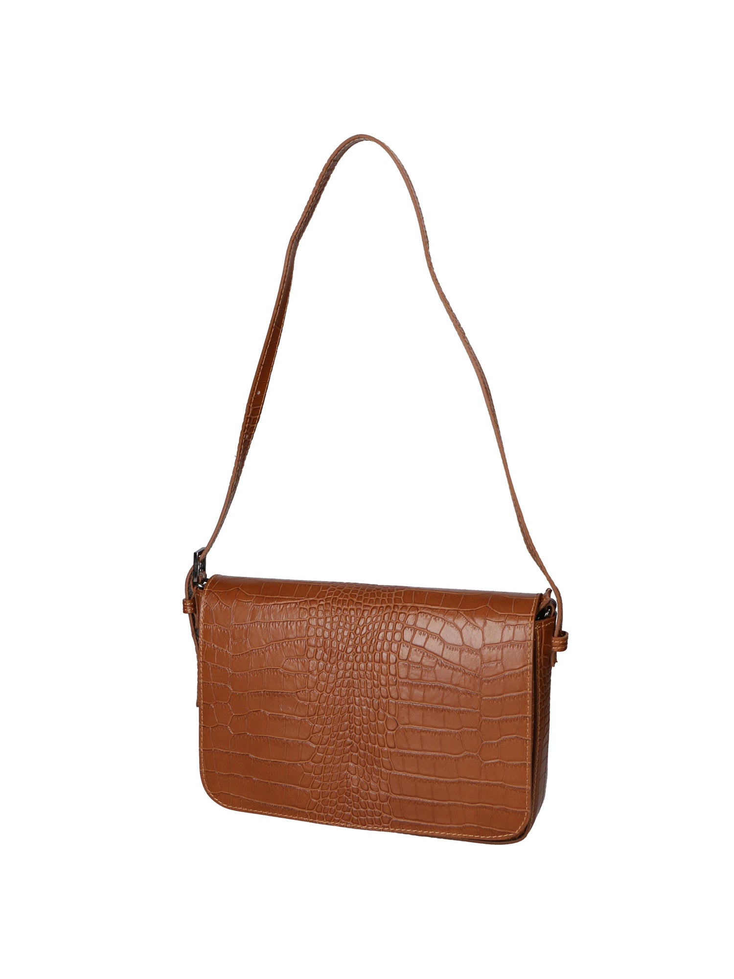Azzurra Borsa a spalla da donna Vera pelle croco 05699-C17 CUOIO COGNAC Gave Lux