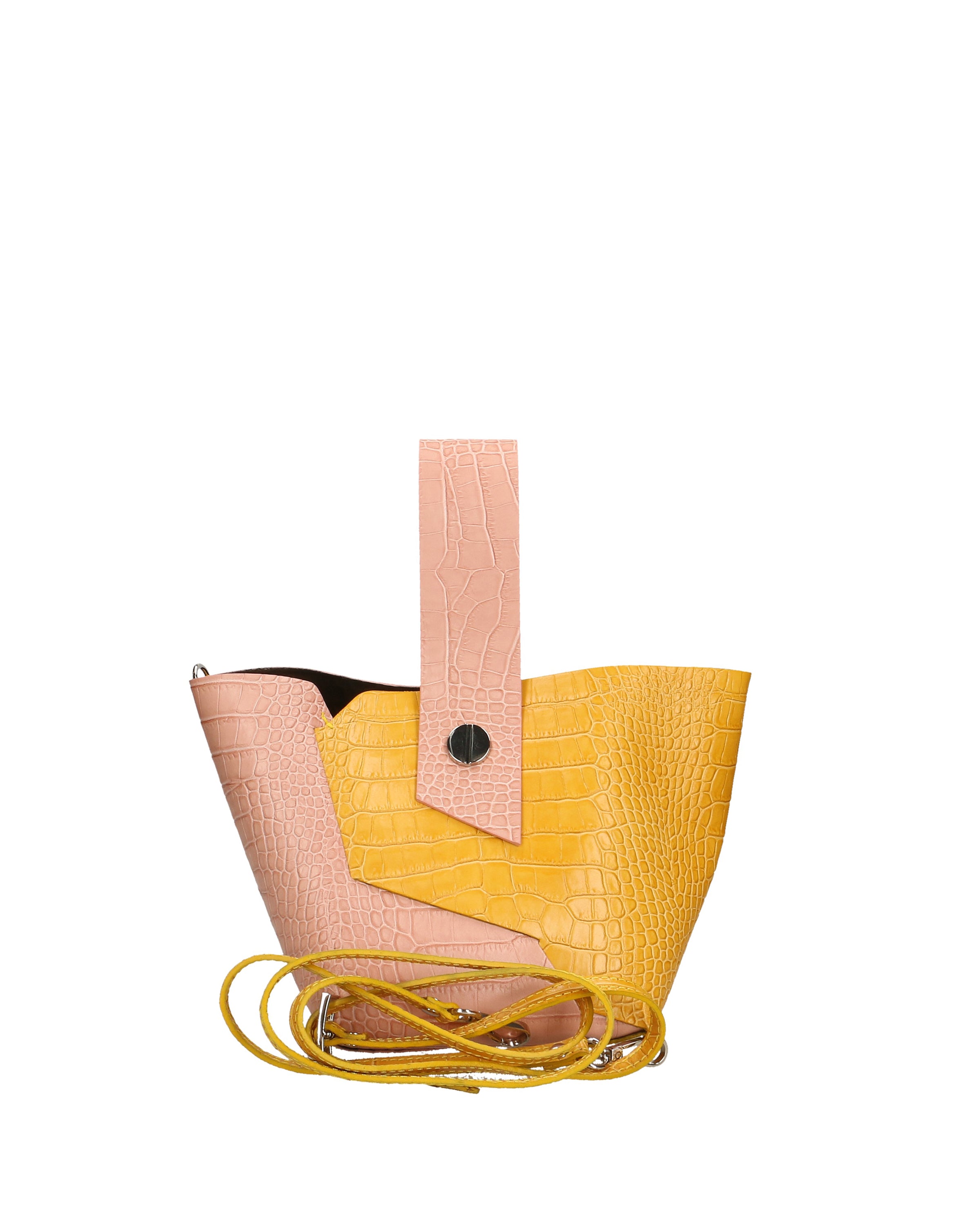 Ombretta Borsa a mano da donna Vera pelle 00643-C68+C36 ROSA PINK+SENAPE MUSTARD Gave Lux