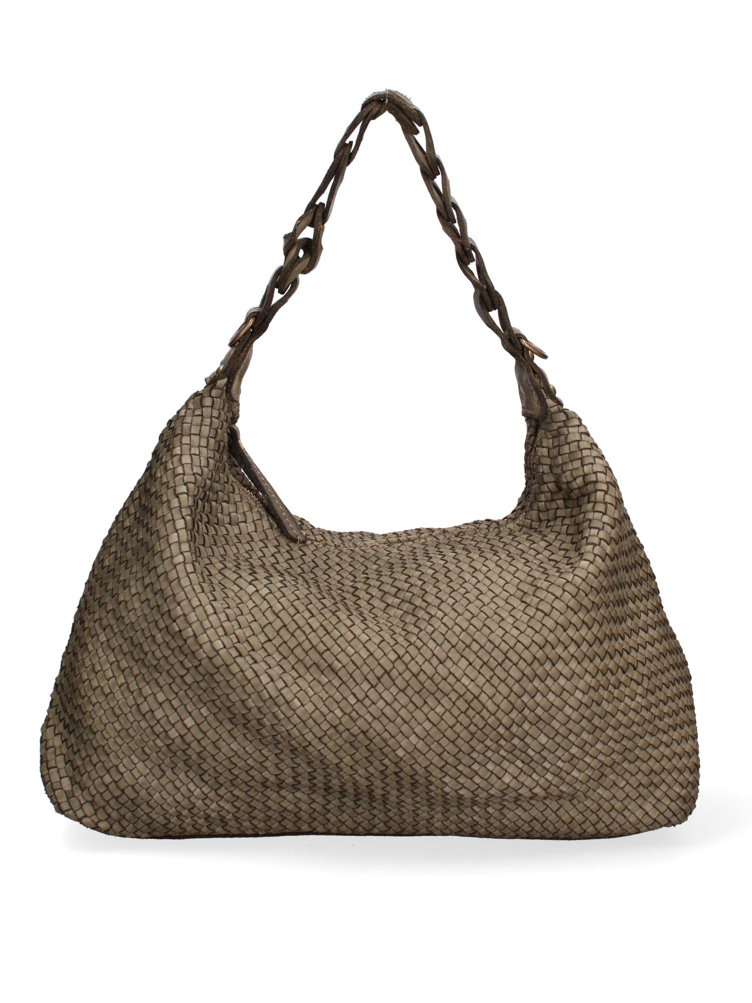 Asteria Borsa a spalla da donna Vera pelle 7799-VERDE MILITARE Gave Lux