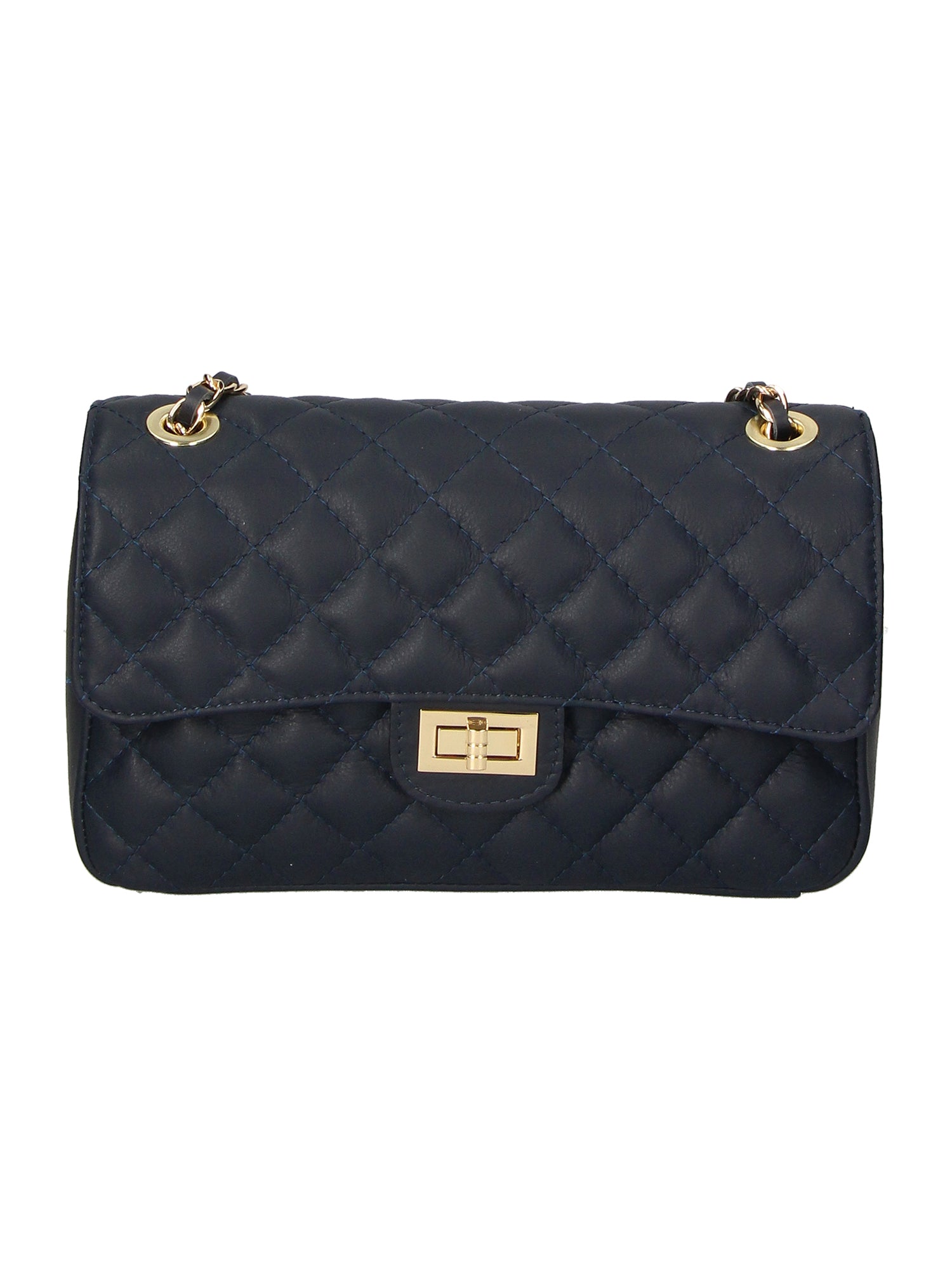 Clizia Borsa a spalla da donna Vera pelle 6078-S24 BLU JEANS Gave Lux