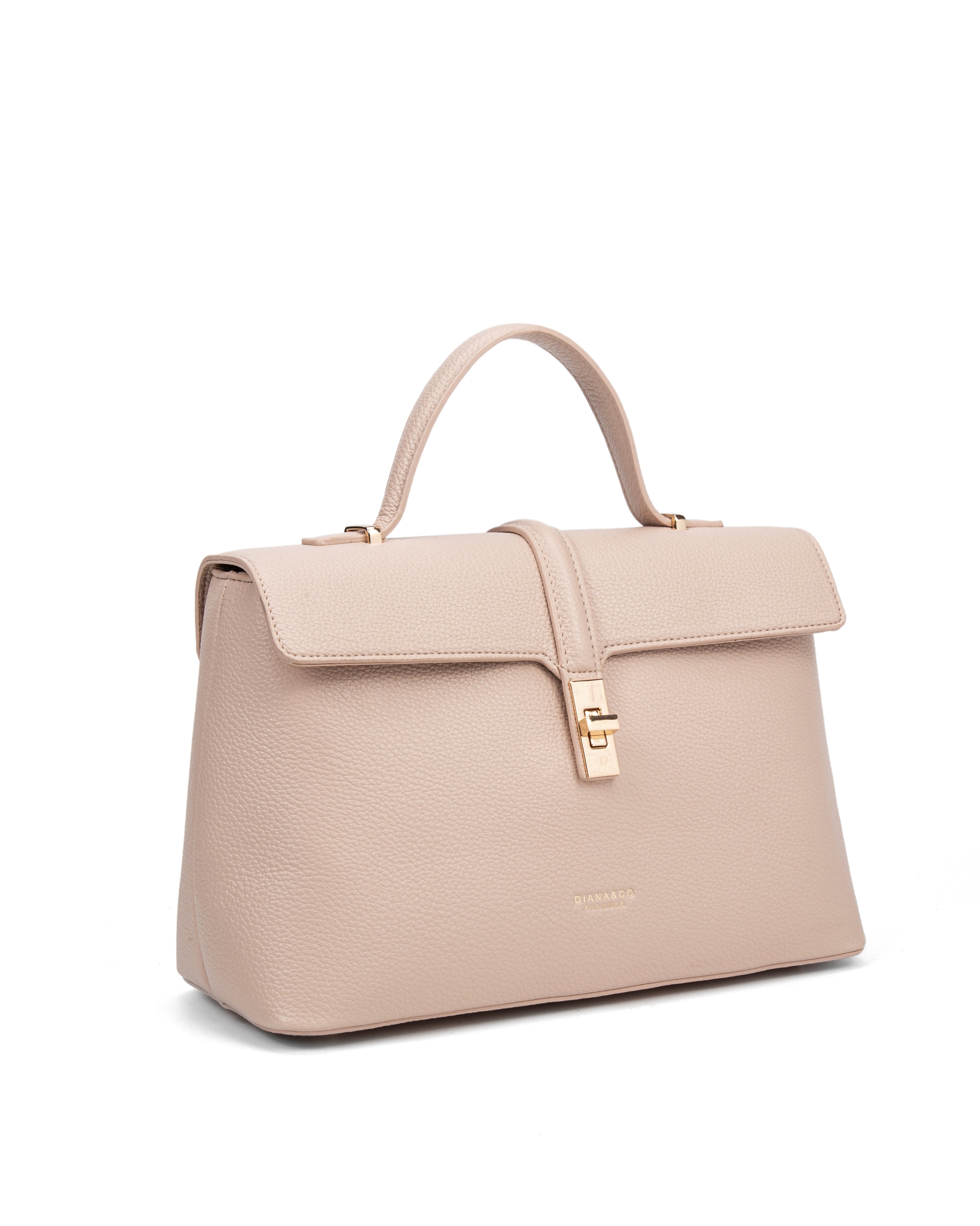 Borsa a mano da donna 100% pelle vegana PU 755-2PT-NUDE Diana&co