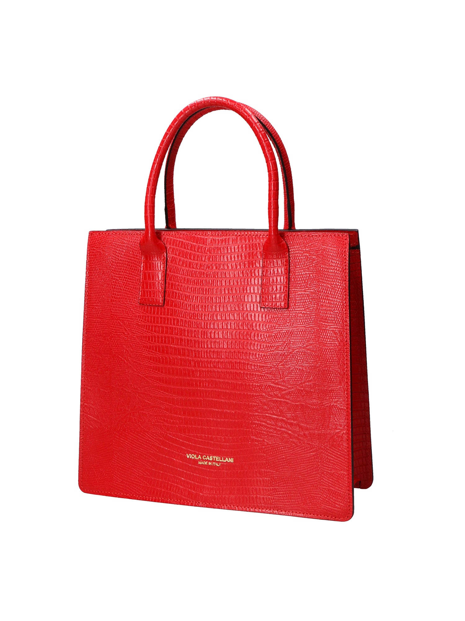 Giulia Borsa a mano da donna Vera pelle effetto cocco 468W-LU58 ROSSO Viola Castellani
