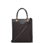 Borsa a mano da donna Misto pelle e tessuto 07149-12 NERO Roberta Rossi