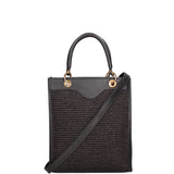 Borsa a mano da donna Misto pelle e tessuto 07149-12 NERO Roberta Rossi