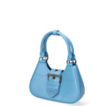 Borsa a mano da donna 100% PVC FLAT-CIRCLE-SUGAR BLUE - SATIN CDF Marc Ellis
