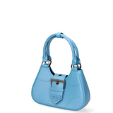 Borsa a mano da donna 100% PVC FLAT-CIRCLE-SUGAR BLUE - SATIN CDF Marc Ellis