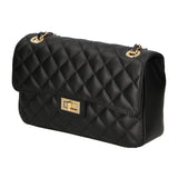 Clizia Borsa a spalla da donna Vera pelle 6078-NERO BLACK Gave Lux