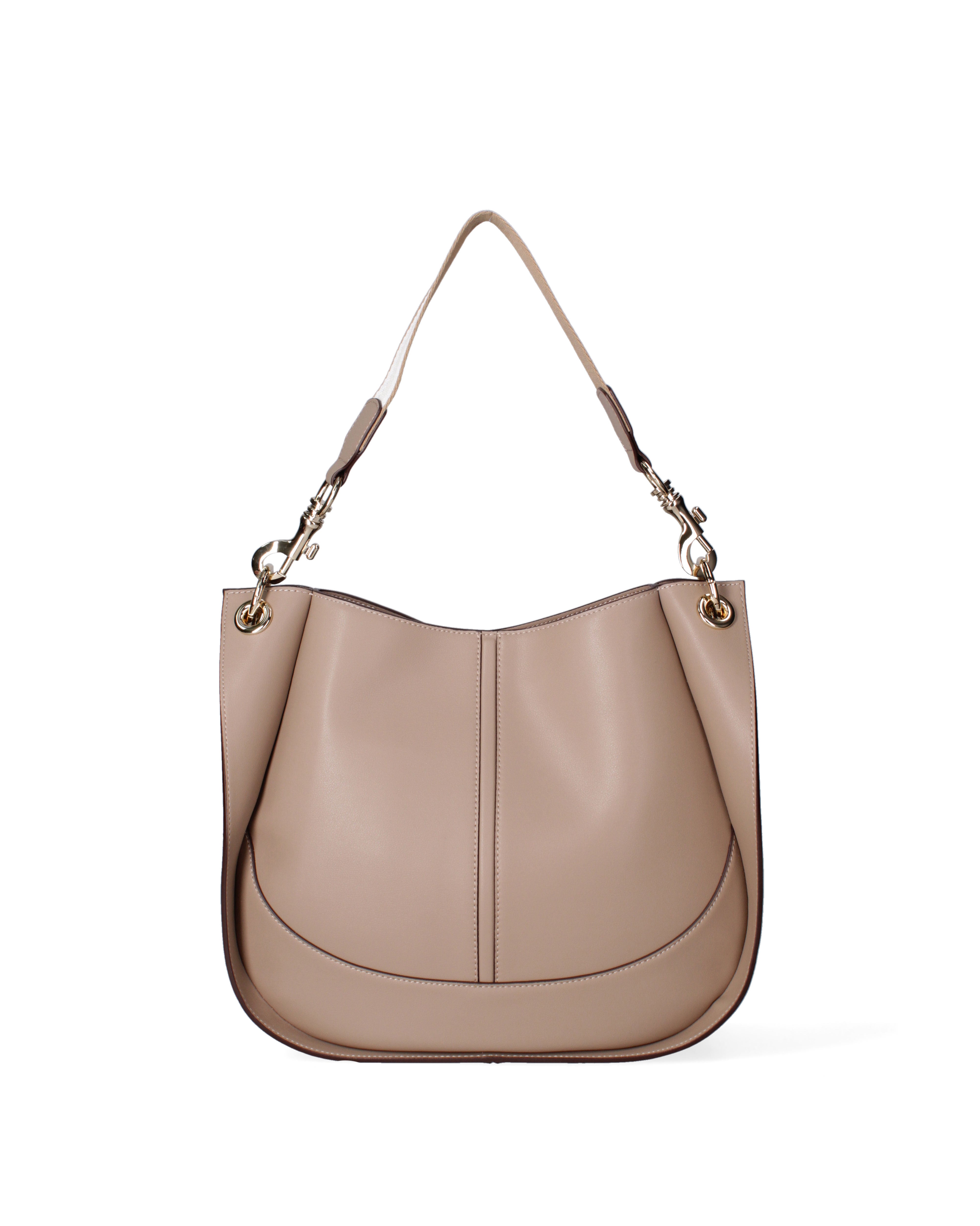 Borsa a spalla da donna 100% pelle riciclata 07224-Taupe Viola Castellani