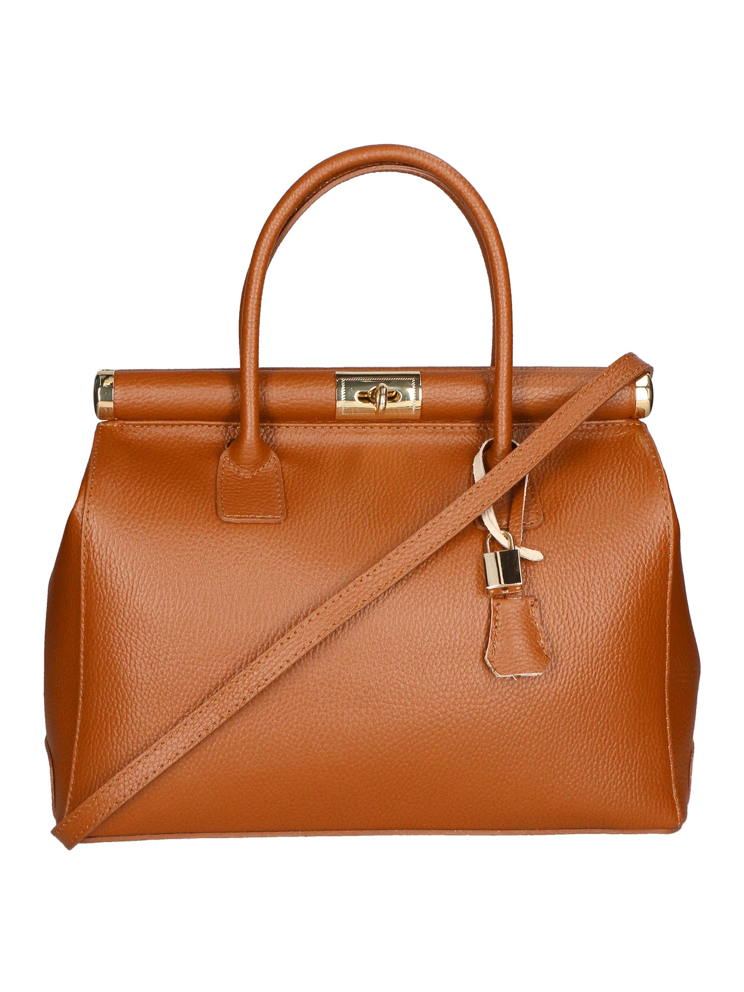 Aleria Borsa a mano da donna Vera pelle 8005-D17 CUOIO SCURO Gave Lux