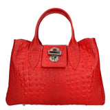 Ascoli Borsa a mano da donna Pelle stampata cocco 7718-ROSSO RED Gave Lux