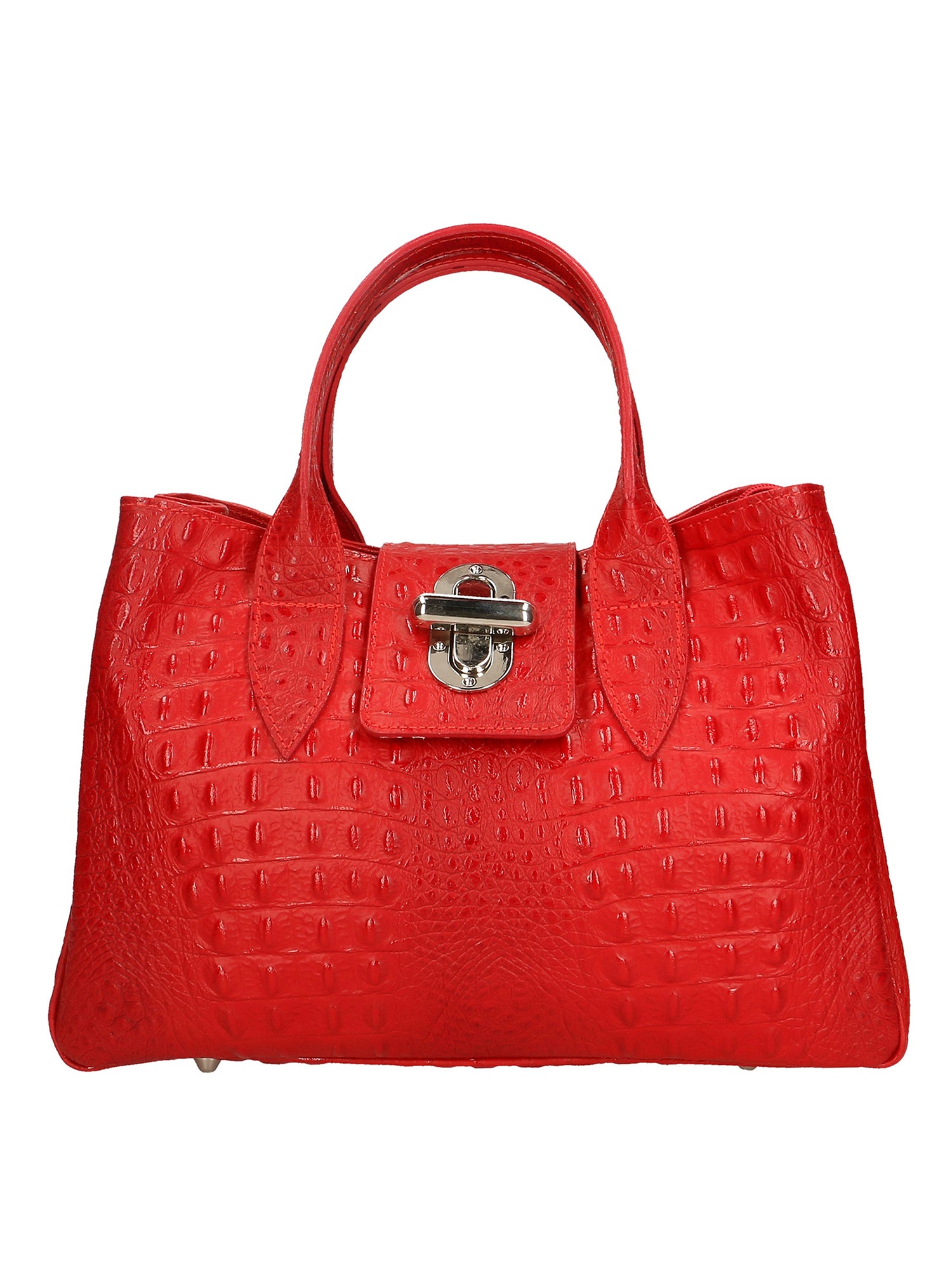 Ascoli Borsa a mano da donna Pelle stampata cocco 7718-ROSSO RED Gave Lux