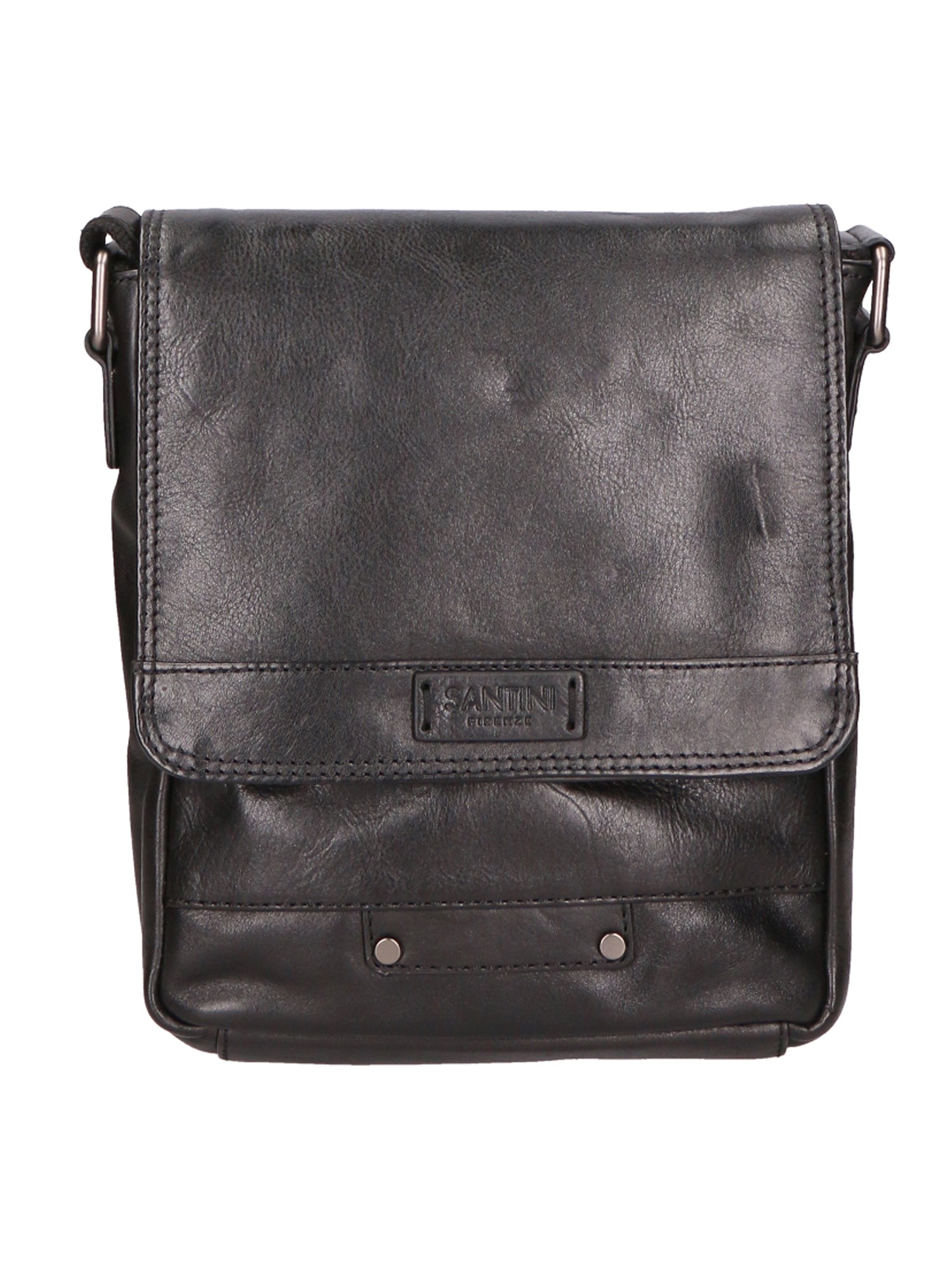 Borsa a tracolla unisex vera pelle Made in Italy SN5862347-BLACK Santini Firenze
