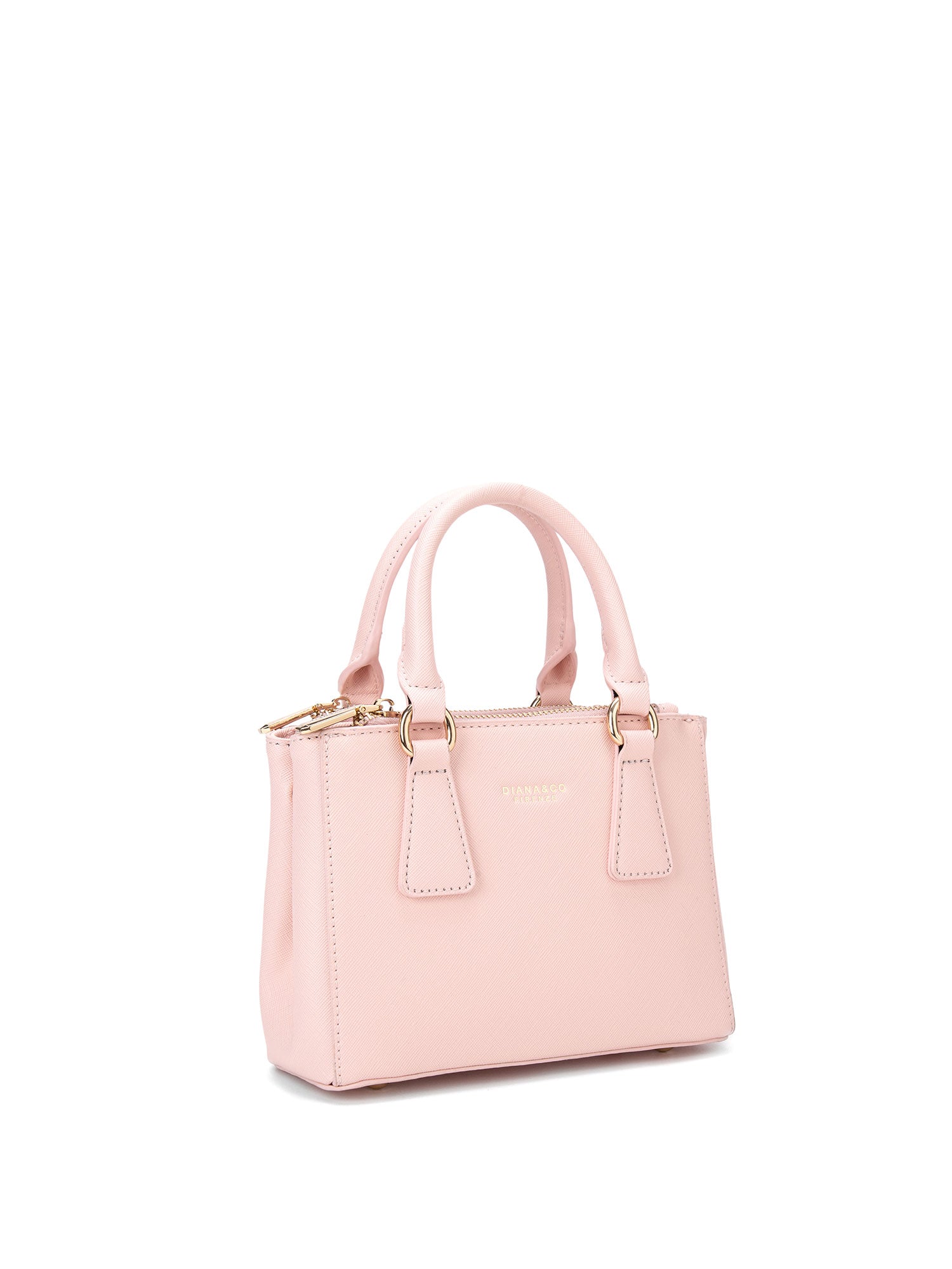 Borsa a mano da donna 100% pelle vegana PU 720-1PT-BLUSH PINK Diana&co