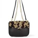 Cortona Borsa a spalla donna Vera pelle 560094-VERDE MILITARE Gave Lux