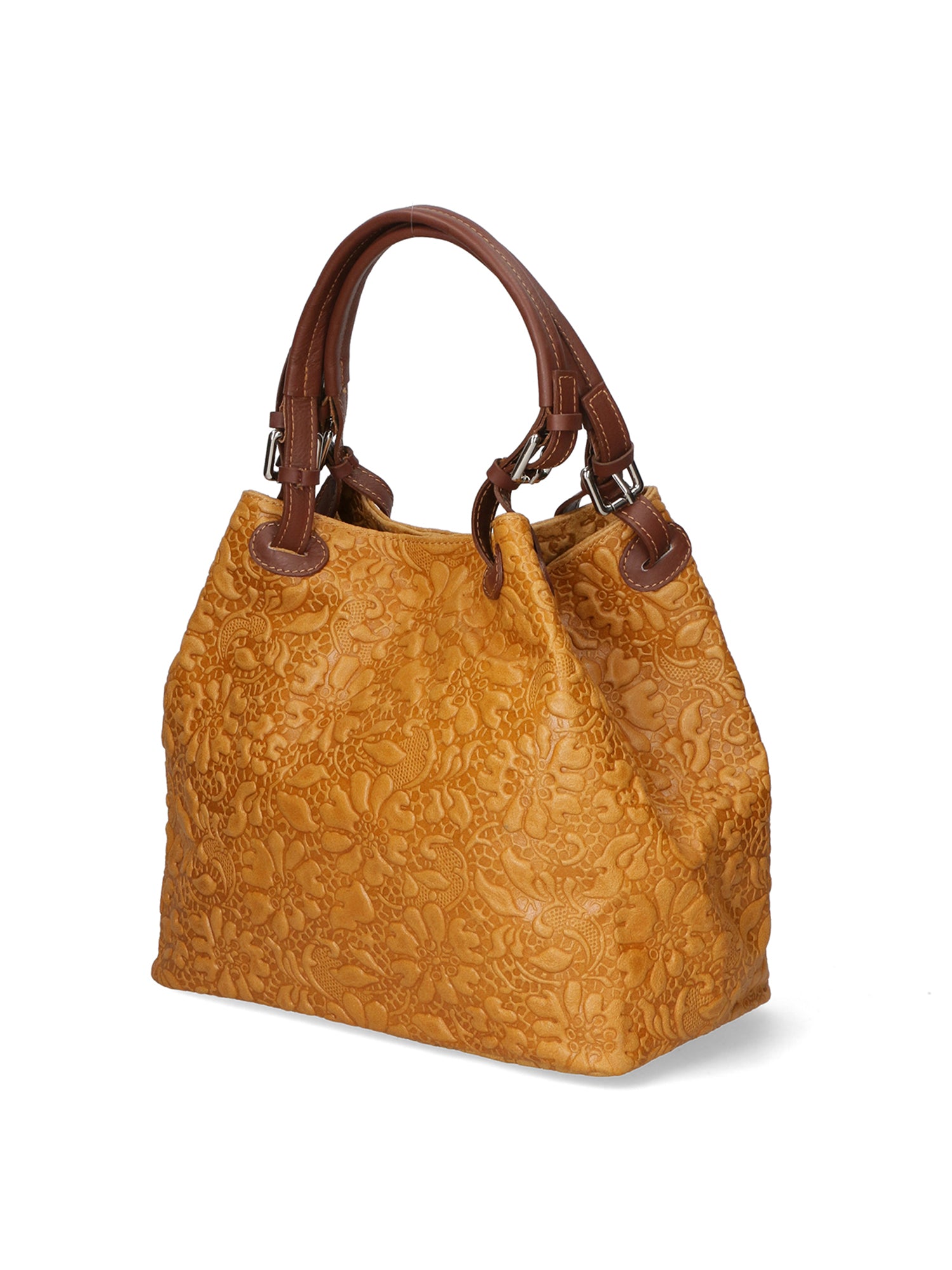 Elenia Borsa a mano da donna Vera pelle 80049-031 CUOIO SCURO Gave Lux