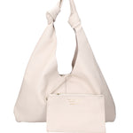 Borsa a spalla da donna 100% vera pelle 07156-D37 LATTE Viola Castellani