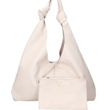 Borsa a spalla da donna 100% vera pelle 07156-D37 LATTE Viola Castellani