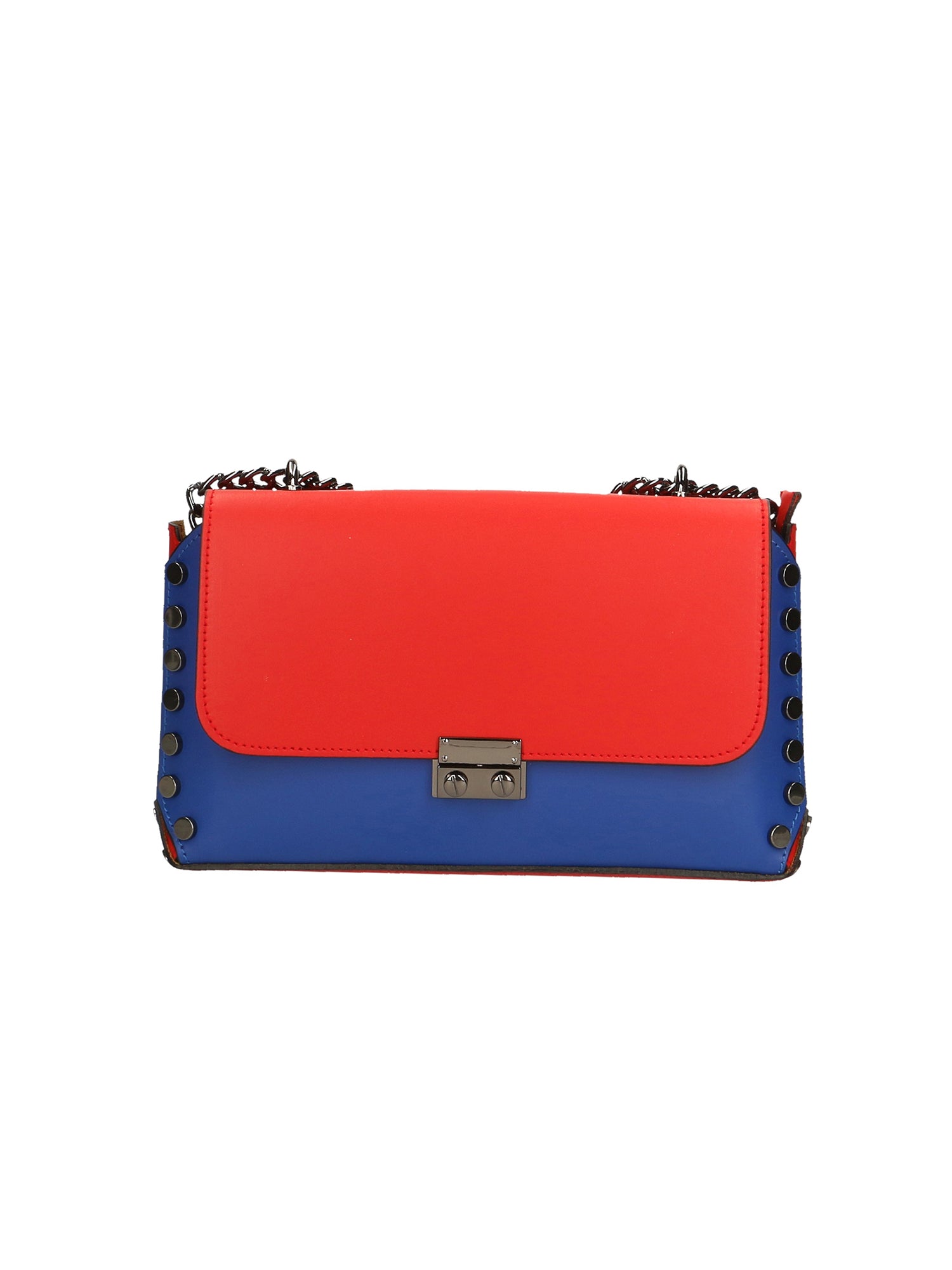 Vera pelle 8641-BLU+ROSSO Borsa a tracolla da donna Evanthe Pro Gave Lux
