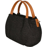 Allegra Borsa a mano da donna Pelle e Paglia 05116-12 NERO CUOIO S44 Gave Lux