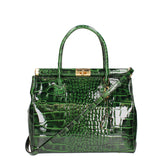 Delfina Borsa a mano da donna Vera pelle 7742-C14 VERDE SCURO Gave Lux