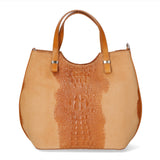 Elda Borsa a mano da donna Vera pelle croco 80046 1-CUOIO Gave Lux