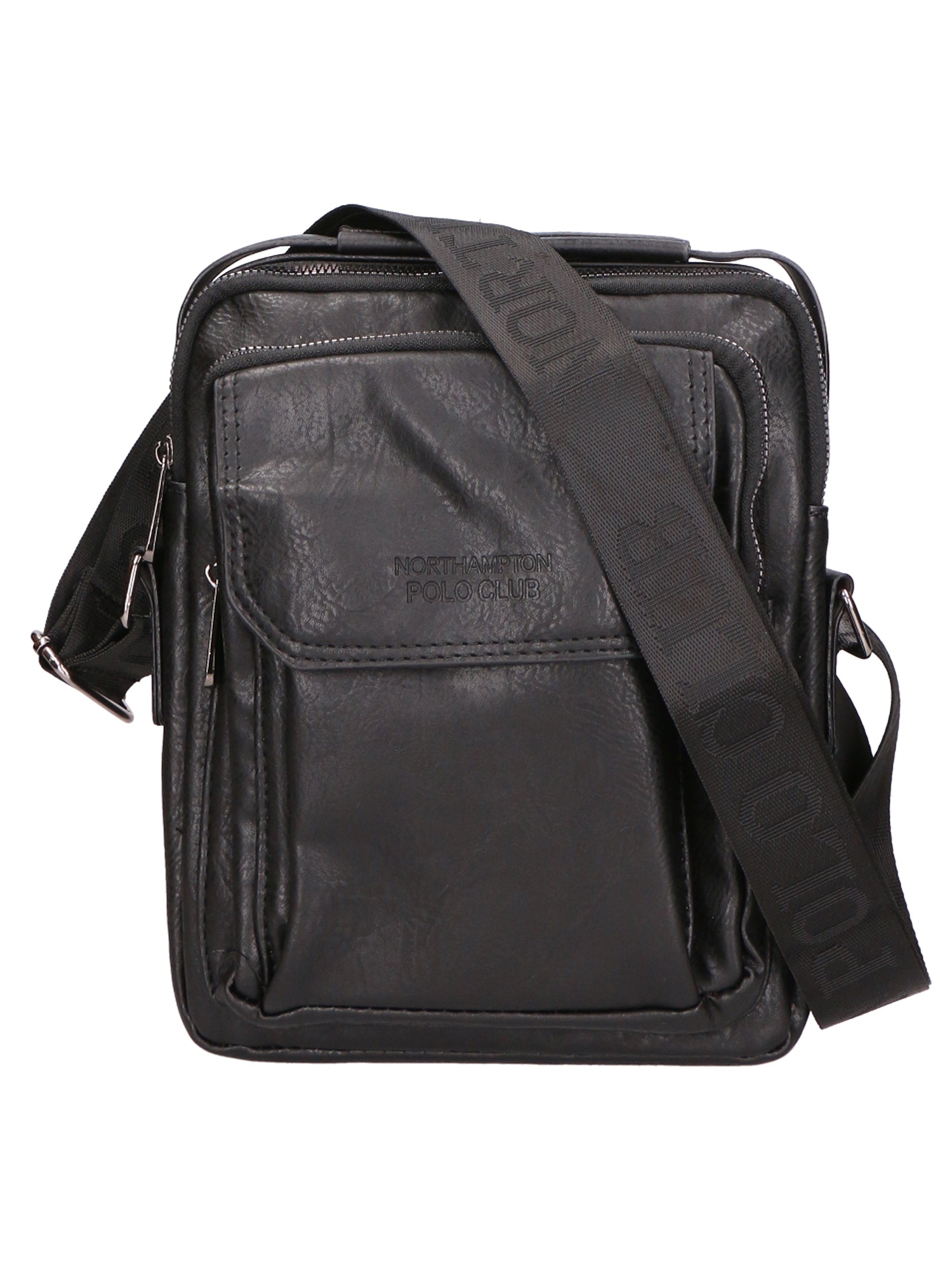 Borsa a tracolla uomo 100% PU Leather PCL3051-BLACK Northampton Polo Club