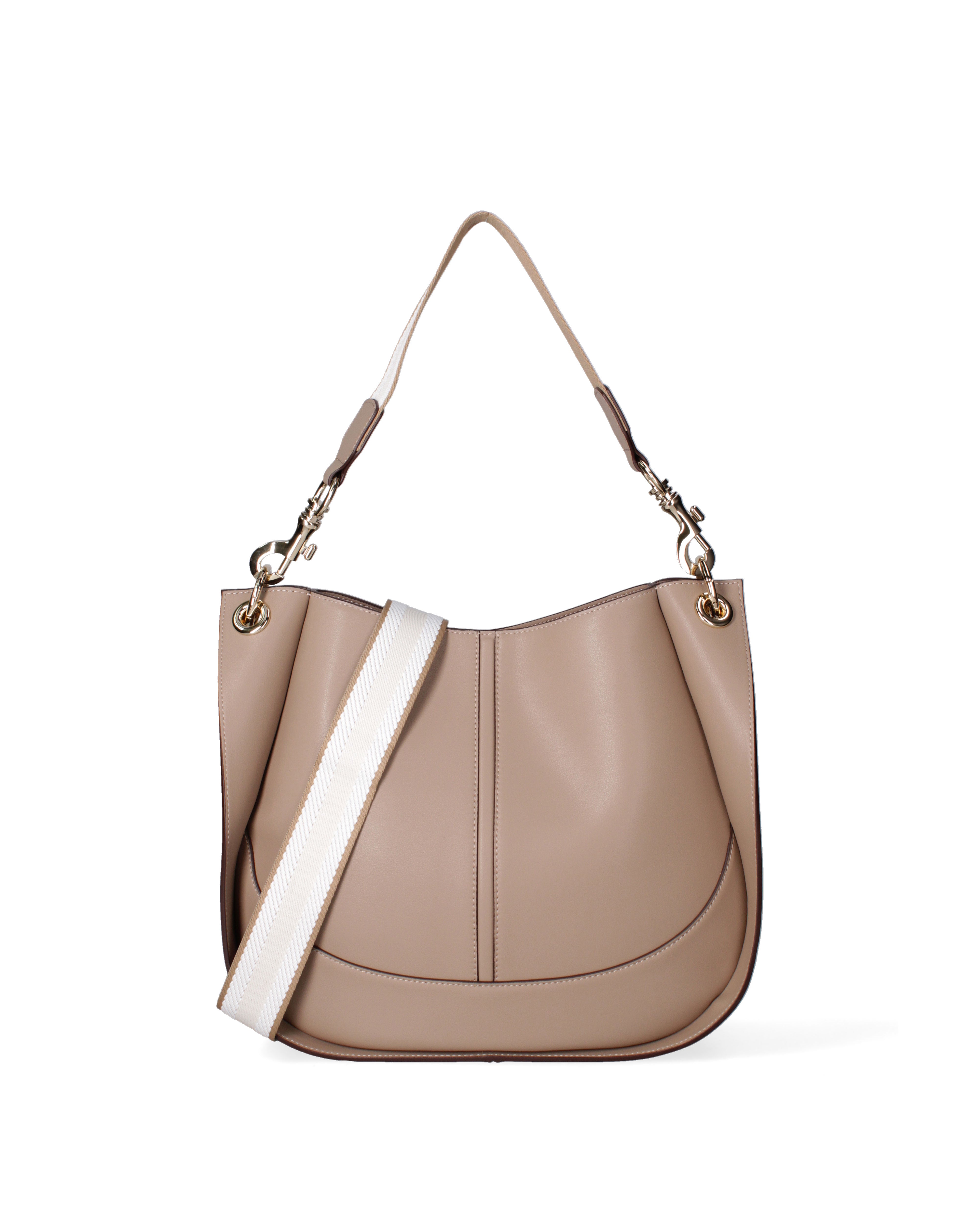 Borsa a spalla da donna 100% pelle riciclata 07224-Taupe Viola Castellani