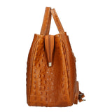 Ascoli Borsa a mano da donna Pelle stampata cocco 7718-CUOIO COGNAC Gave Lux