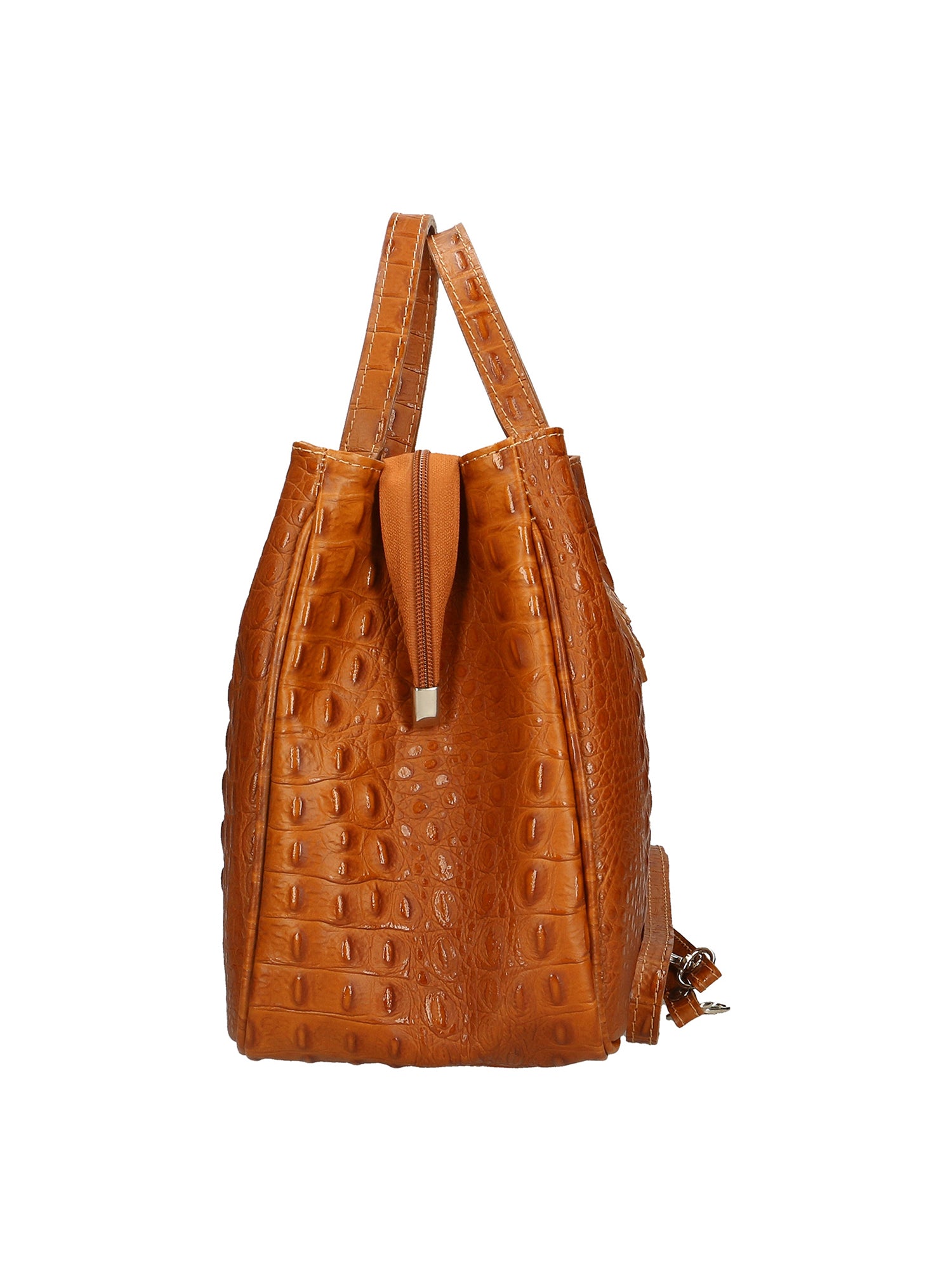 Ascoli Borsa a mano da donna Pelle stampata cocco 7718-CUOIO COGNAC Gave Lux