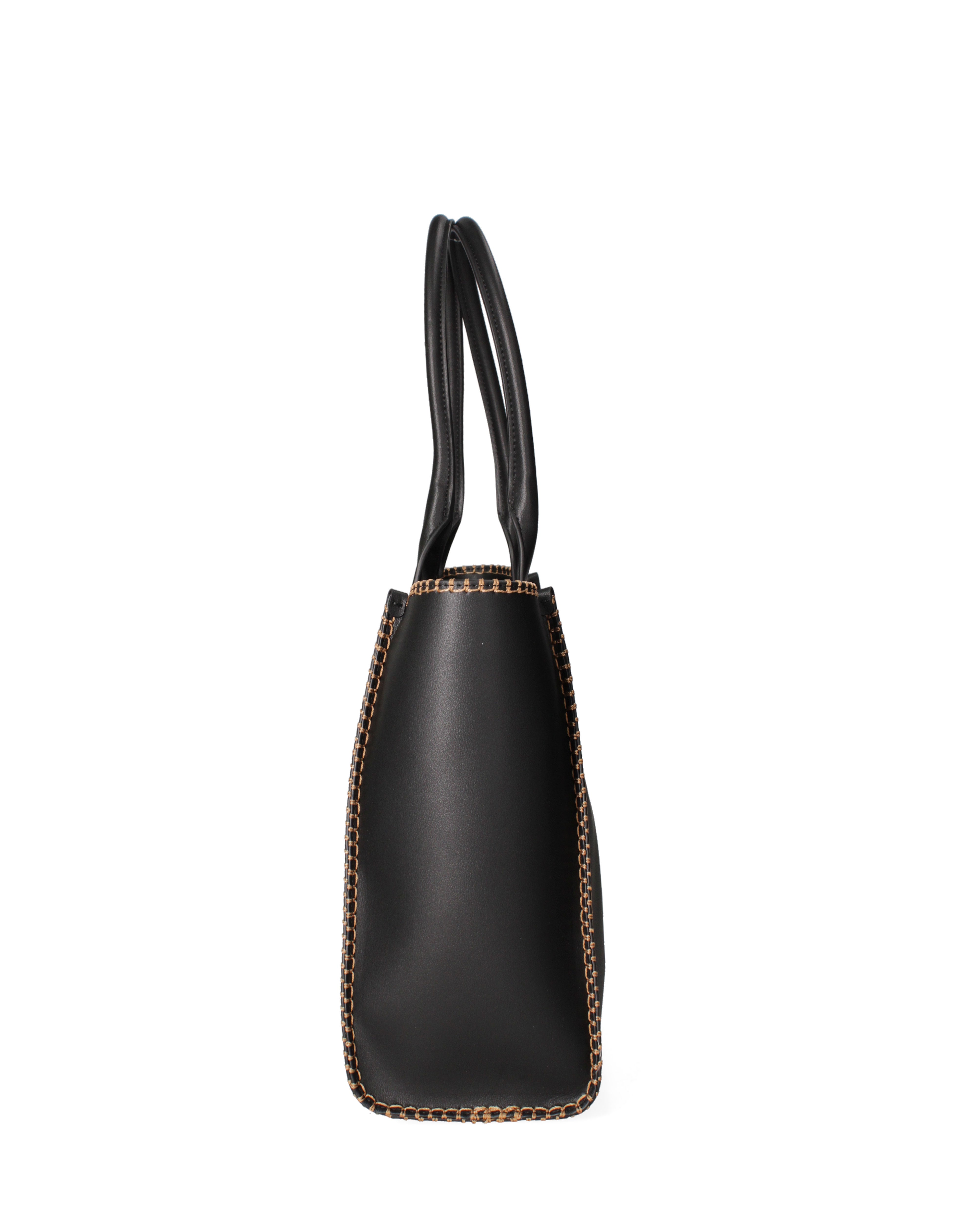 Borsa a spalla da donna 100% pelle riciclata 07225-Nero Viola Castellani