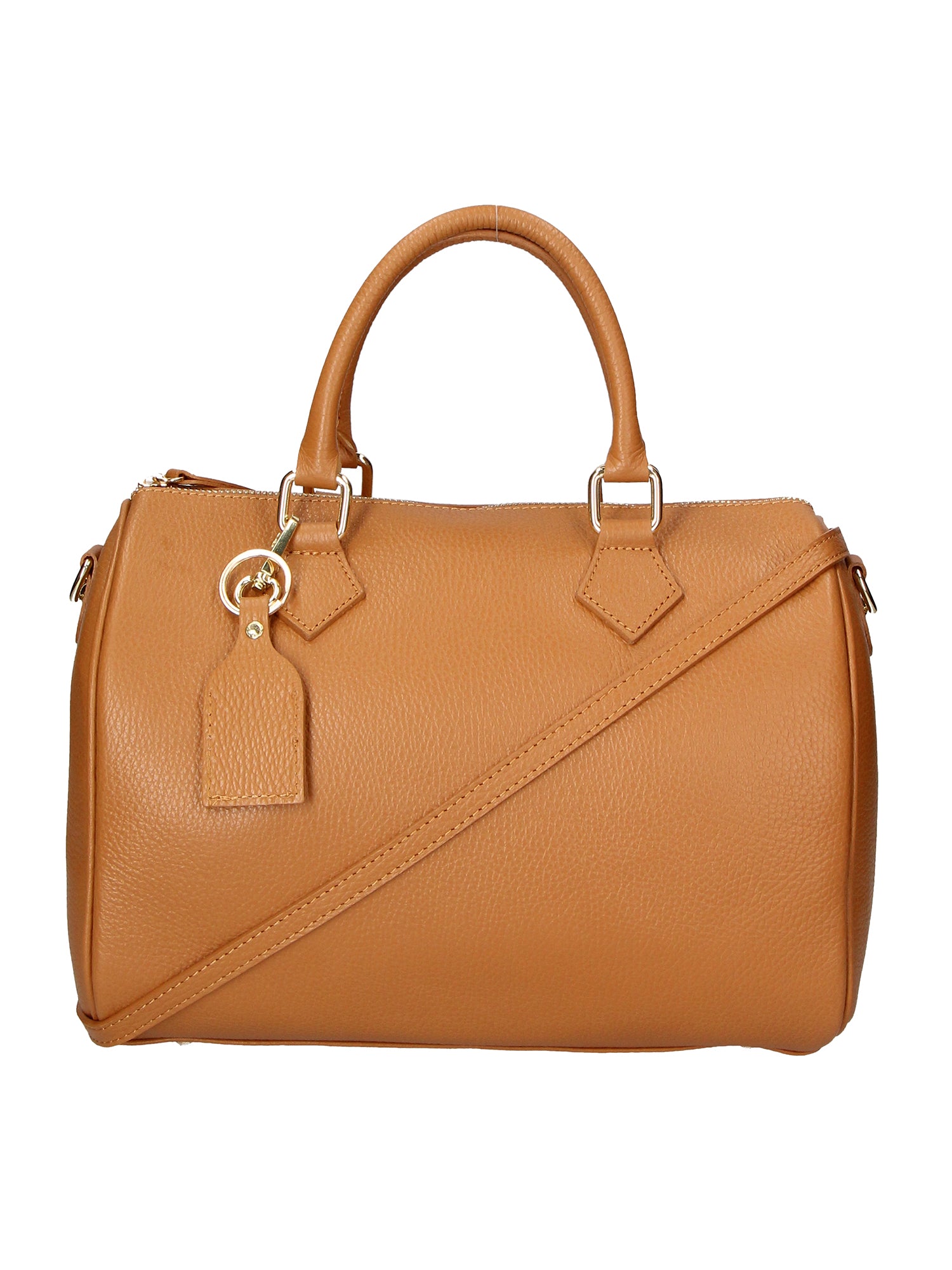 Aralia Borsa a bauletto da donna 100% pelle 5176-D17 CUOIO SCURO DARK COGNAC Gave Lux