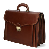 Nevio 7010-MARRONE BROWN Borsa da lavoro uomo in pelle Gave Lux