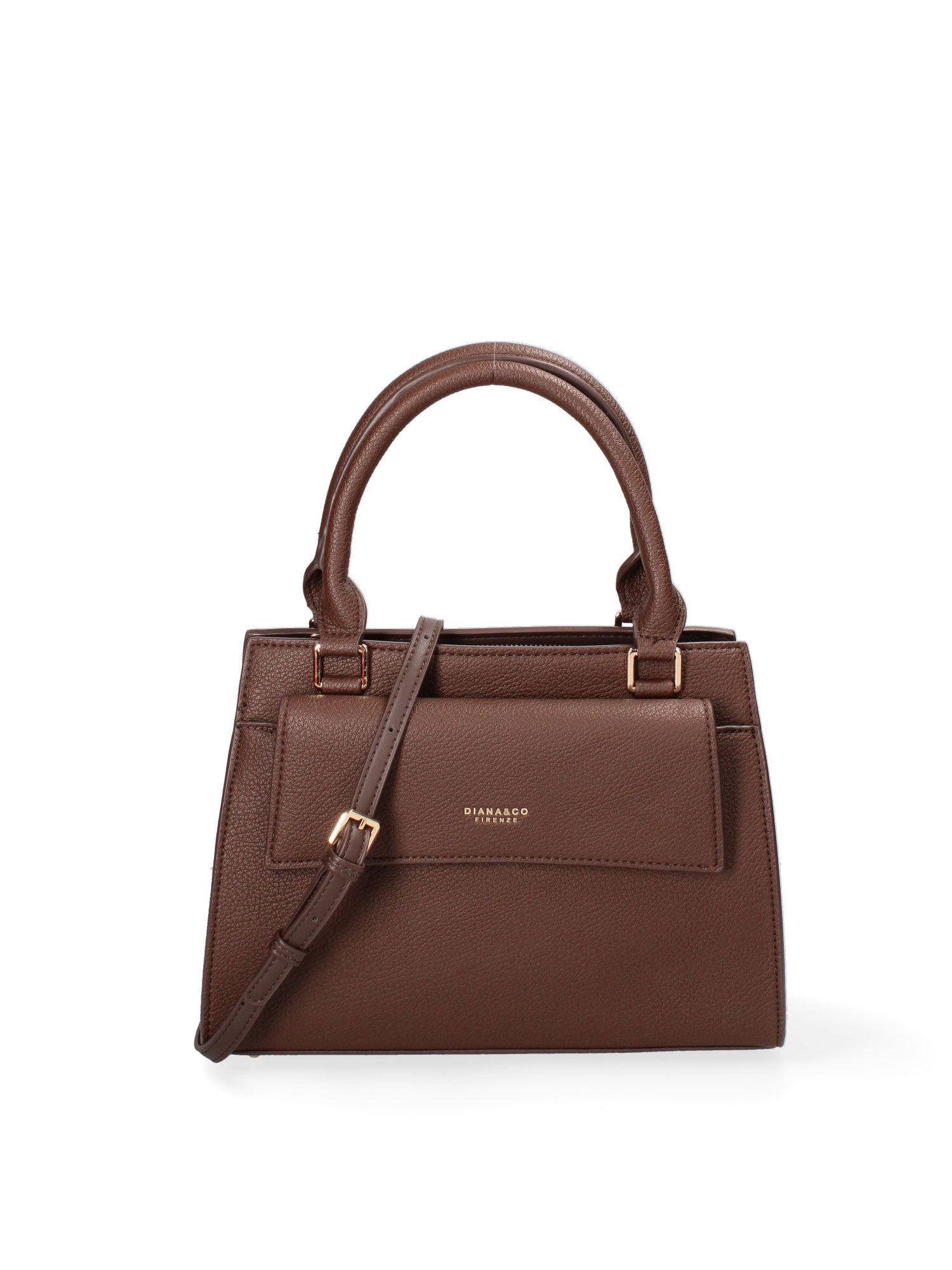 Borsa a mano da donna Ecopelle e Zip 614-2-CHOCOLATE Diana&co
