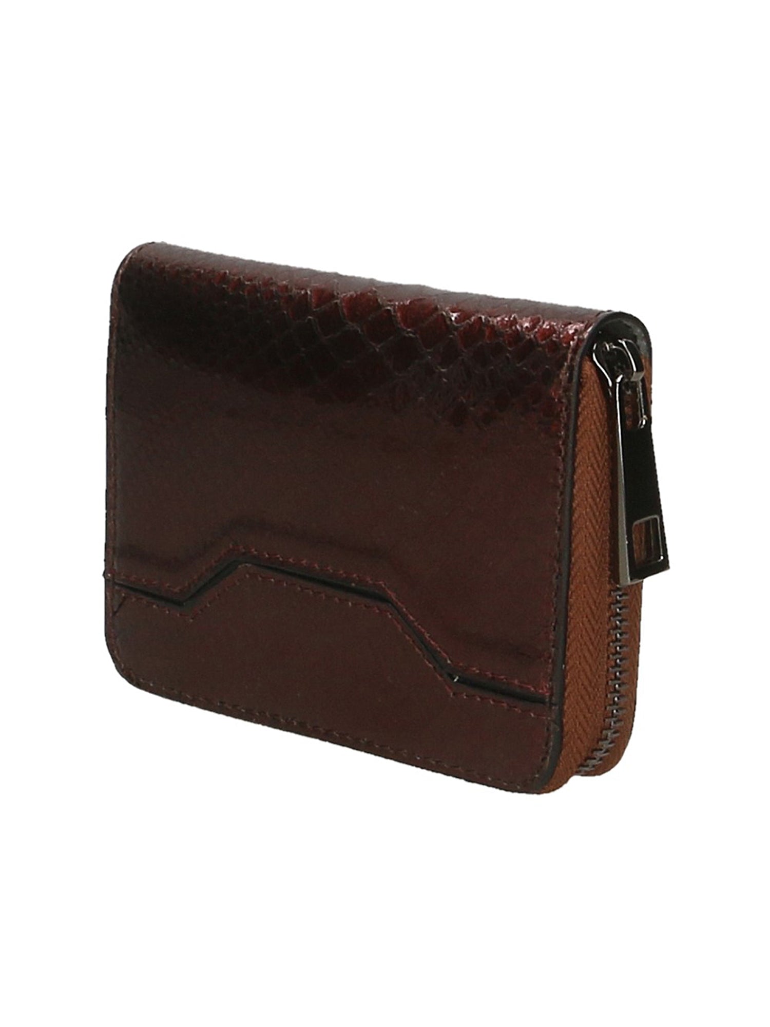 Nohemi Portafoglio donna vera pelle Zip 524072-T.MORO DARK BROWN Gave Lux