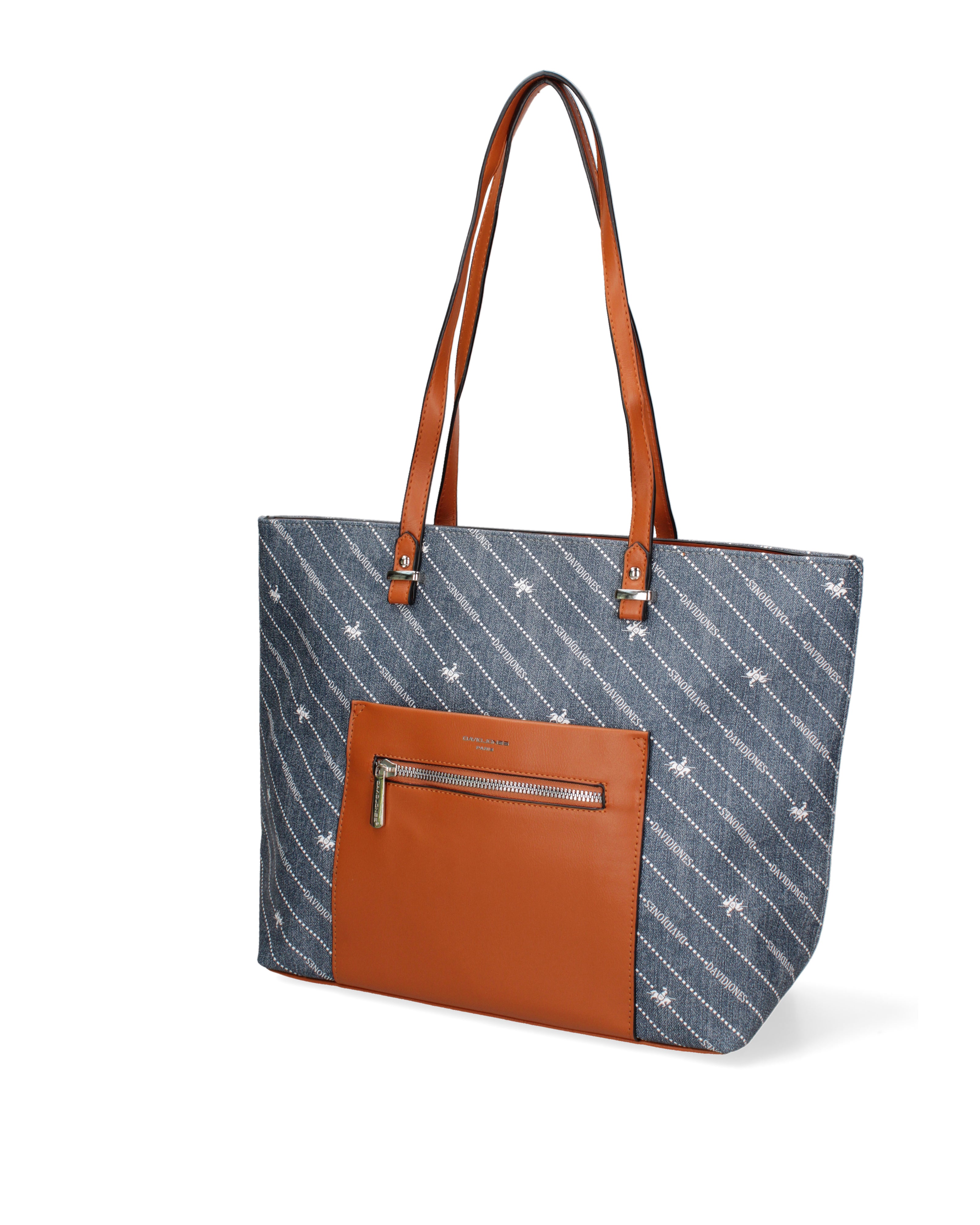 Borsa Shopper da donna 100% PVC F21054-BLUE JEANS David Jones